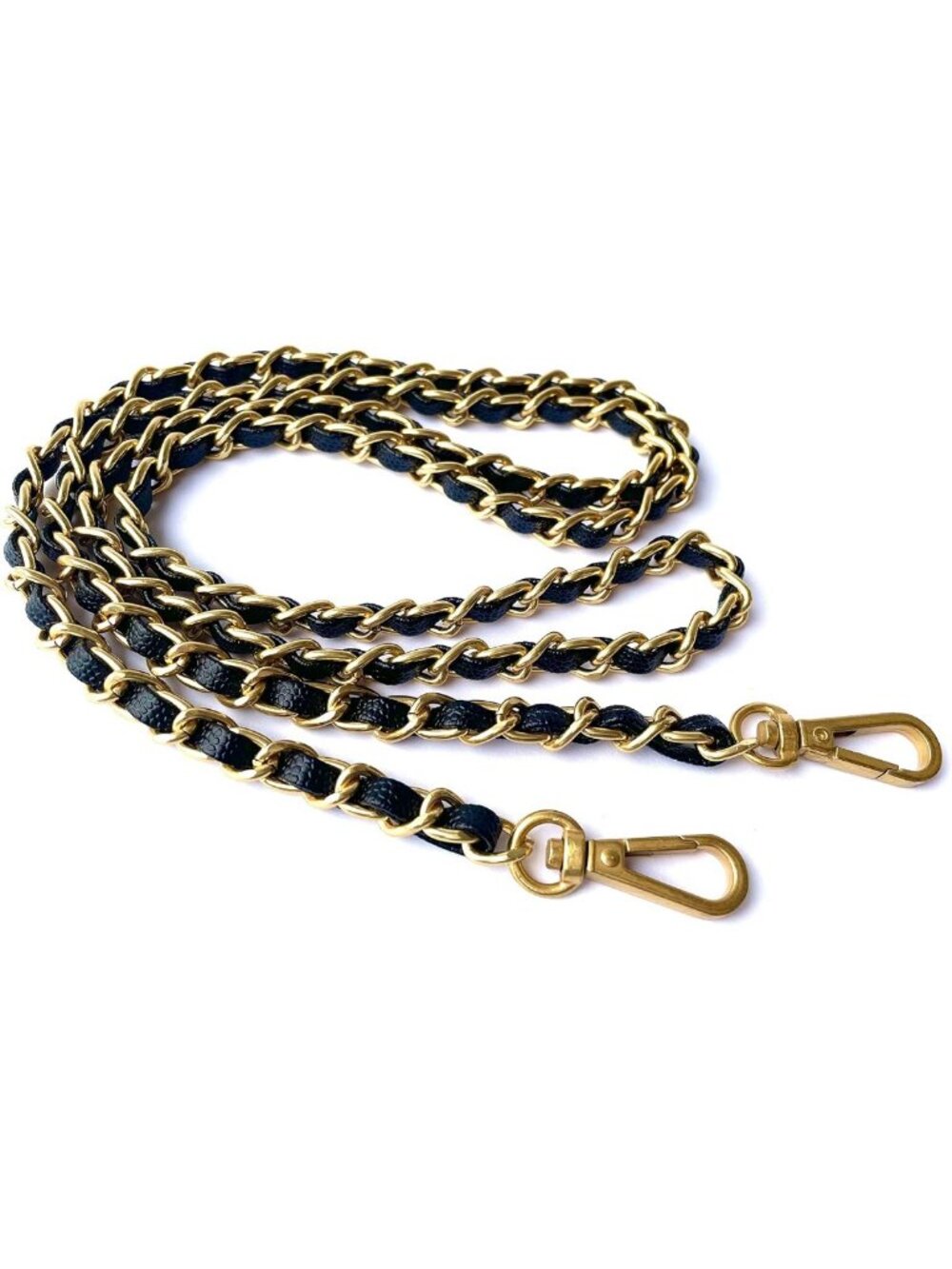 Stylish Caviar Leather Crossbody Chain Strap - 48.4in Slim Replacement for